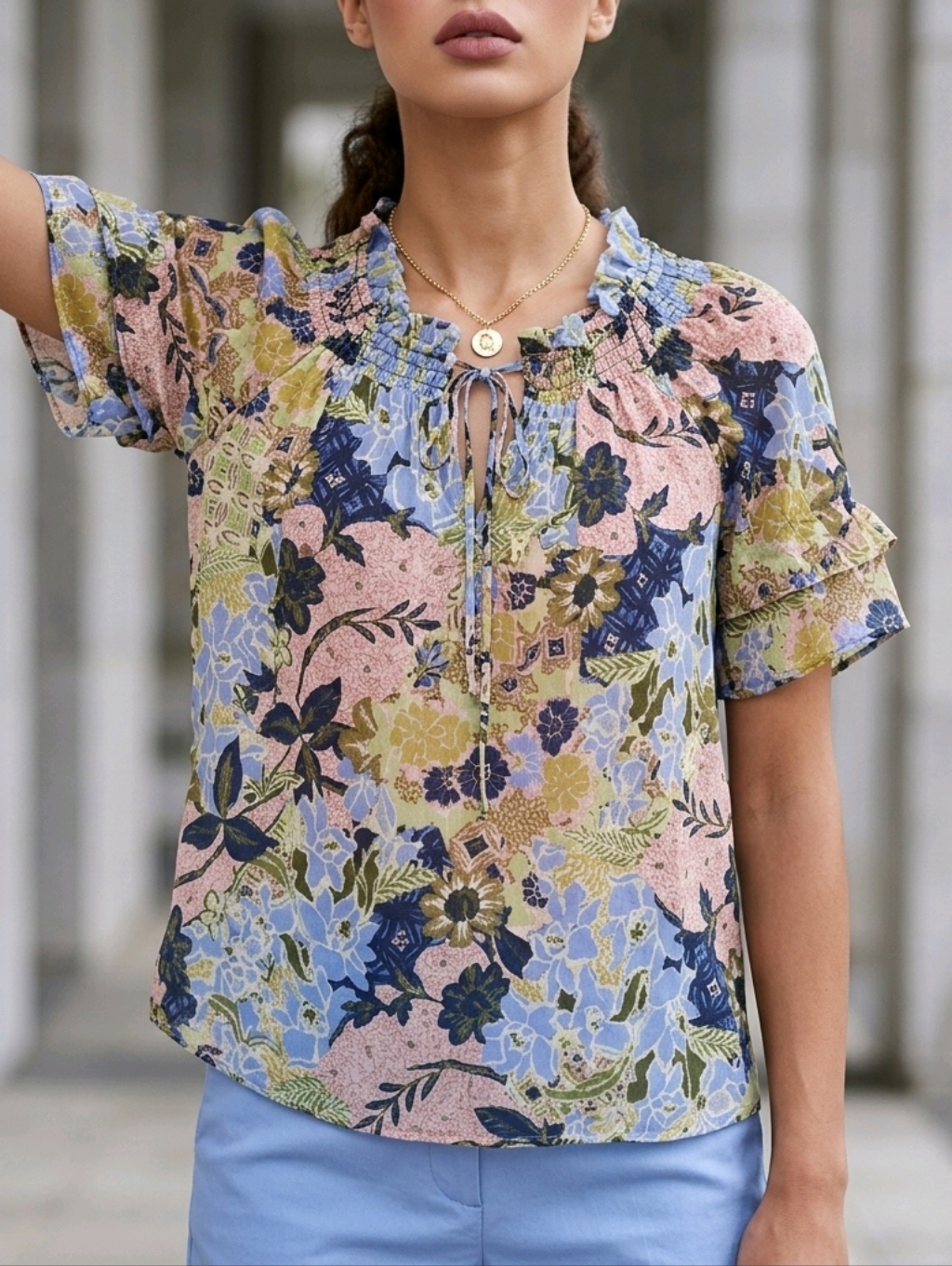 Gilner Farrar Floral Print Top